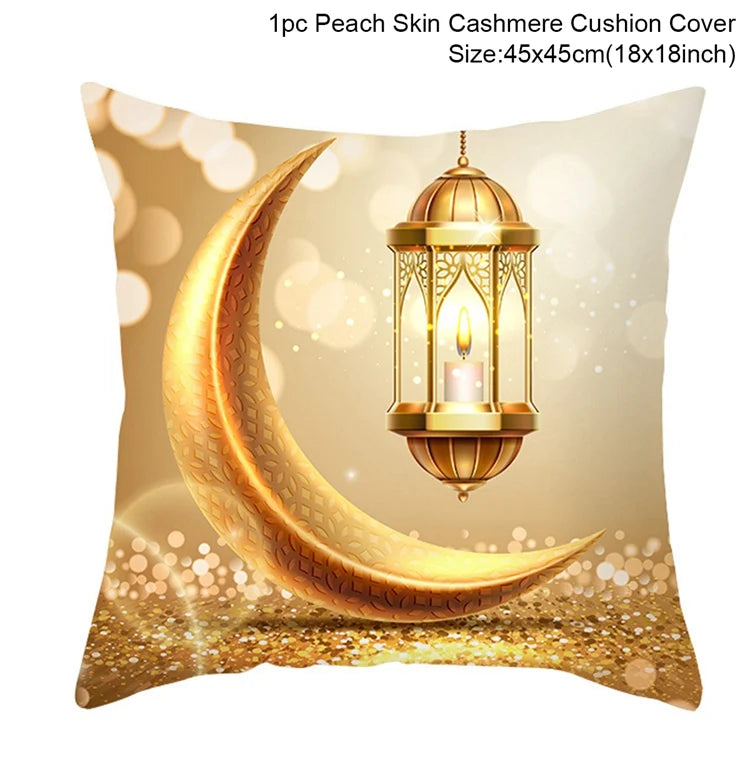 EID Mubarak Decor Cushion Cover Pillowcase Ramadan Decorations for Home