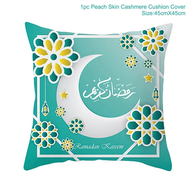 EID Mubarak Decor Cushion Cover Pillowcase Ramadan Decorations for Home