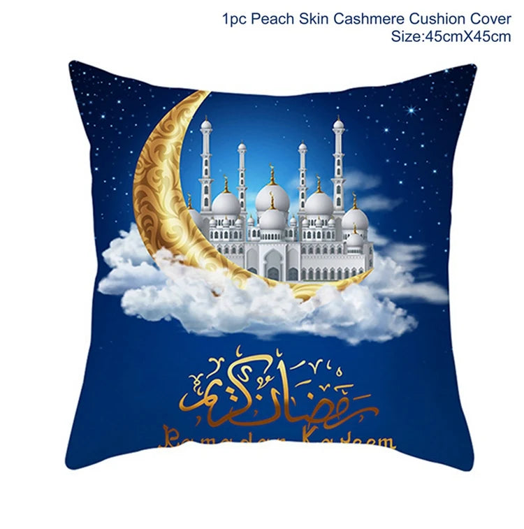 EID Mubarak Decor Cushion Cover Pillowcase Ramadan Decorations for Home