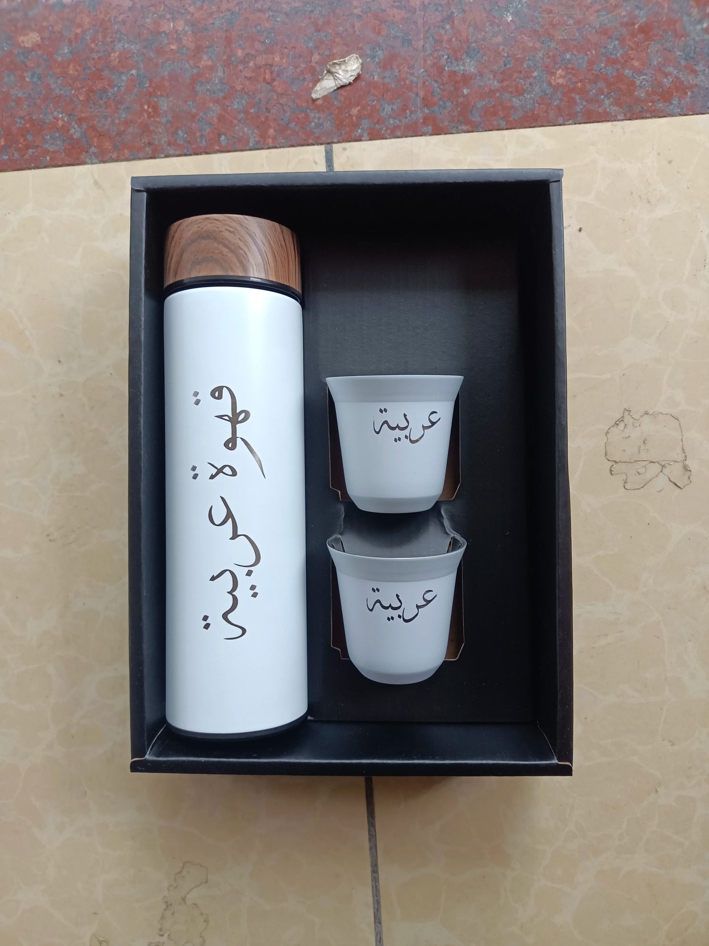 500ML Thermos +80ml Mug Customiszed the Name in Arabic Script