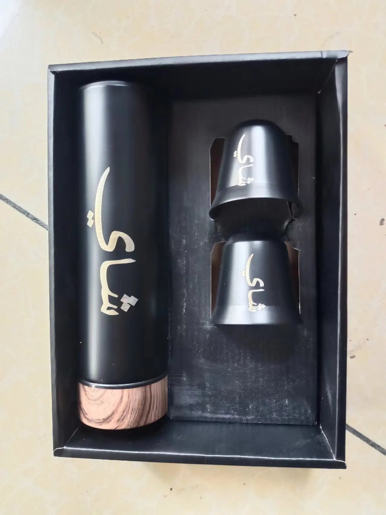 500ML Thermos +80ml Mug Customiszed the Name in Arabic Script