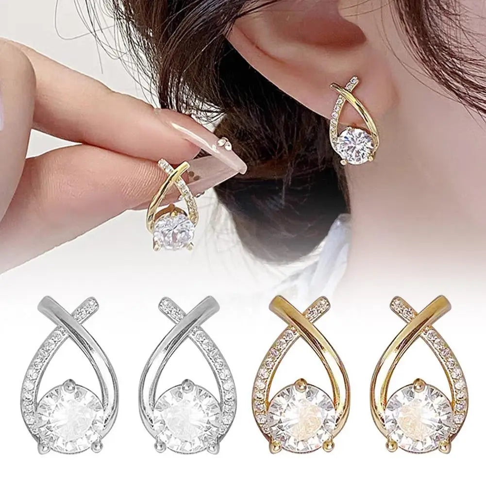 Stud Earrings Fishtail Style