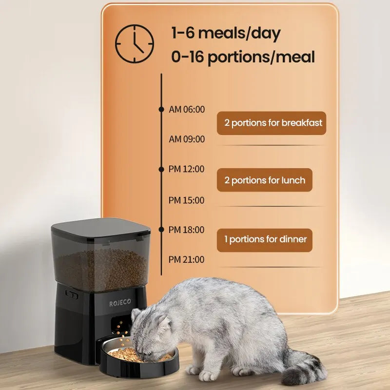 Pet Feeder Button Version Auto Cat Food Dispenser