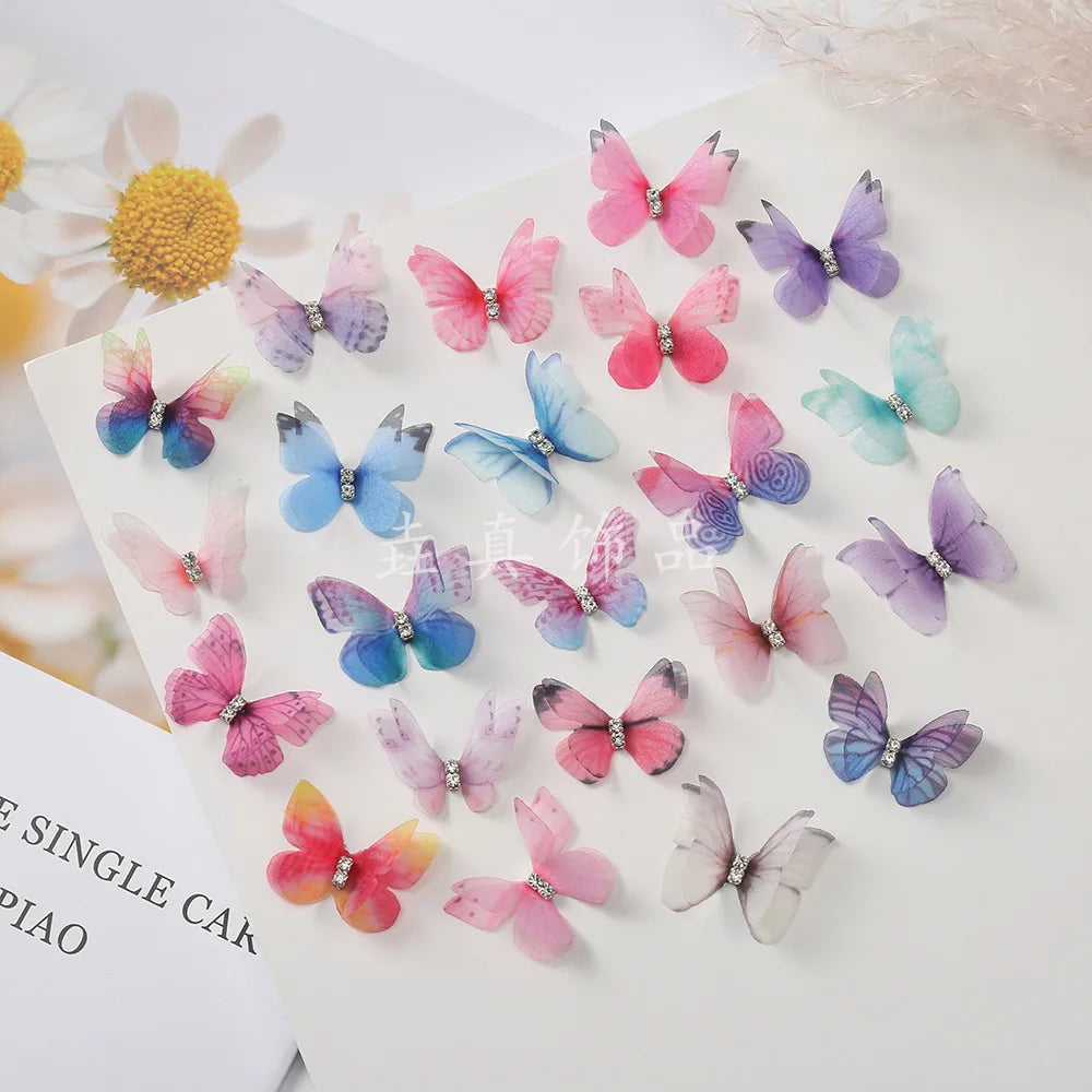 5PCS New Cute Mesh Double-layer Butterfly