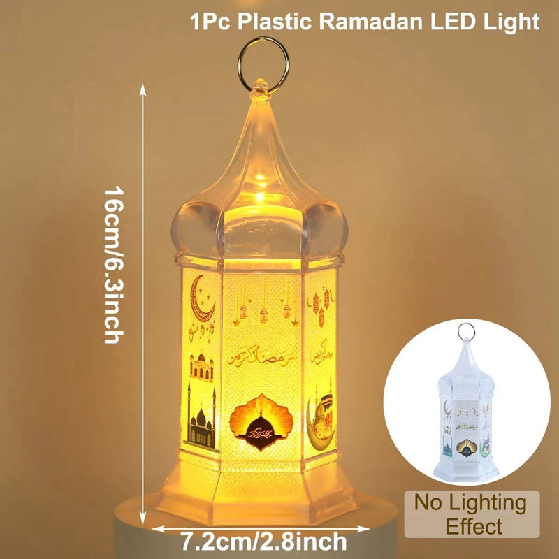 Eid Mubarak Ornaments Lantern Light Ramadan Decorations for Home 2025