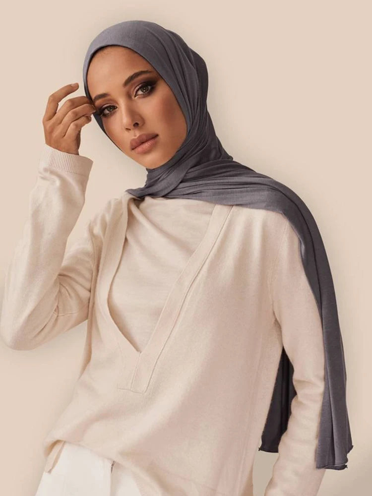 Modal Cotton Jersey Hijab Scarf for Muslim Women