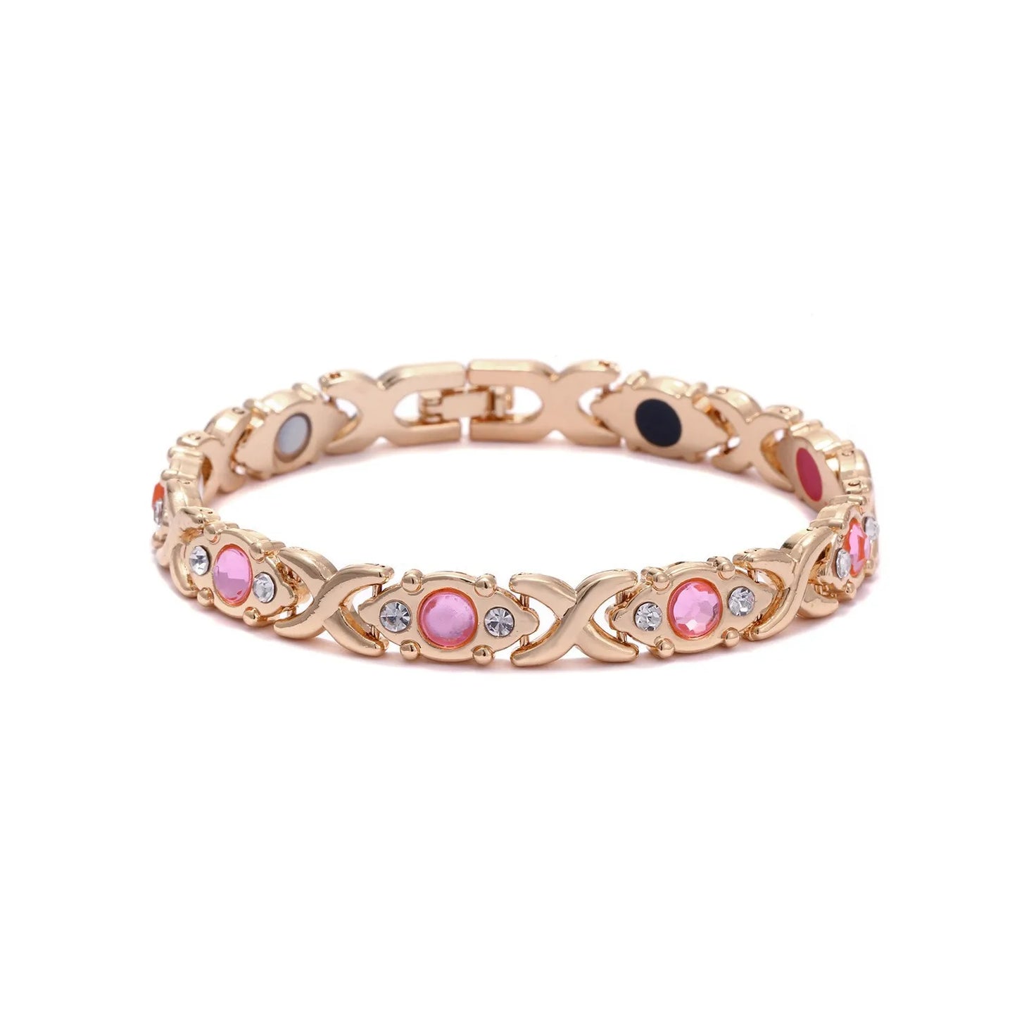 energy magnet bracelet with diamond studded