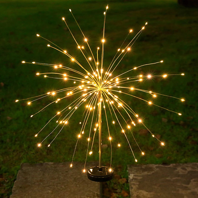 Solar Fireworks Lights Outdoor Waterproof Light