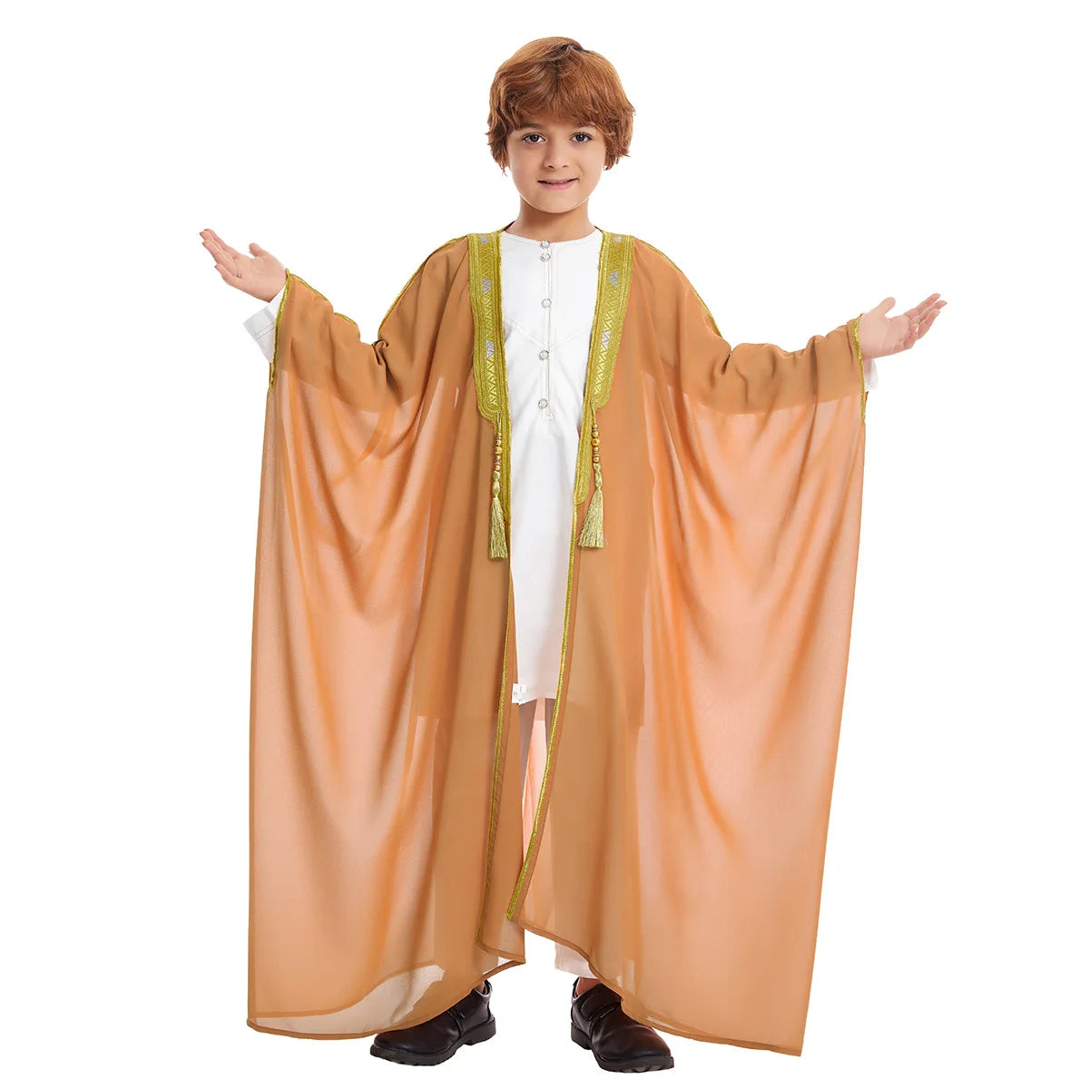 New 2025 Kids Boys Clothes Abaya Caftan Robes Islamic