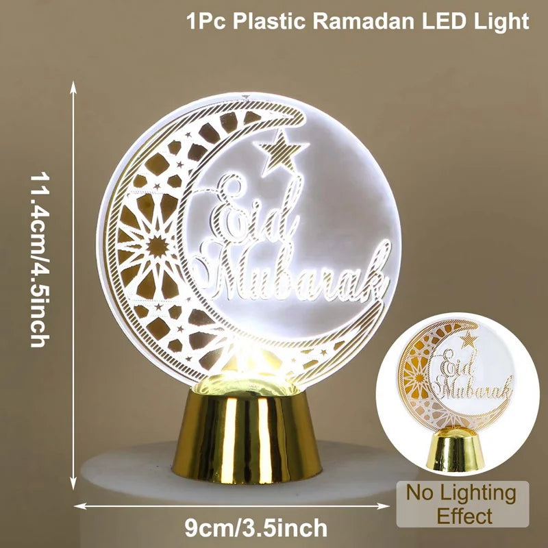 Eid Mubarak Ornaments Lantern Light Ramadan Decorations for Home 2025