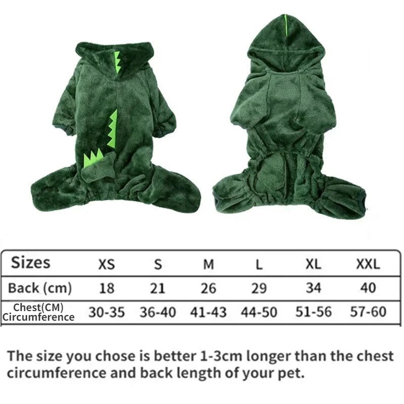 Blue Dinosaur Hooded Coat Pet Clothing