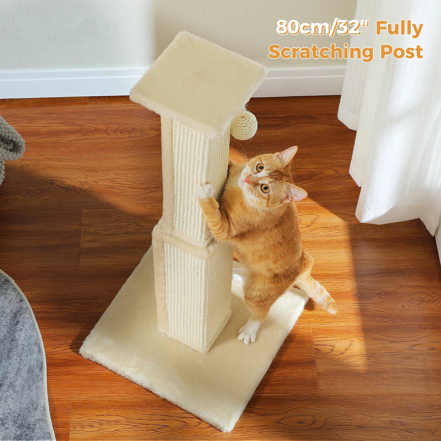 Cat Scratching Post with Natural Sisal Ball