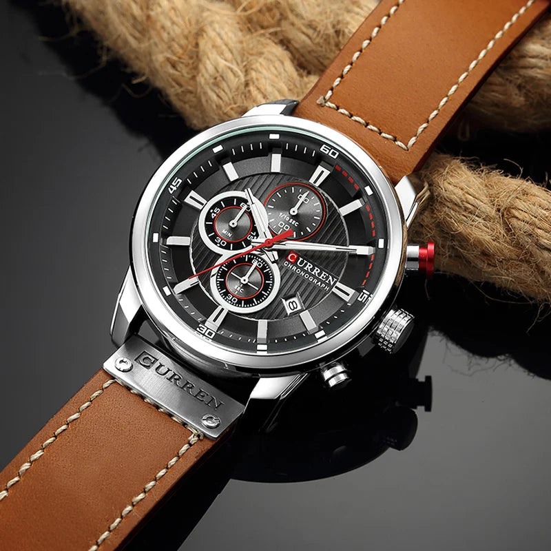 CURREN Brand Watch Men Leather Sports Watches