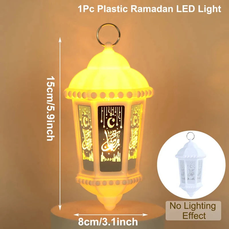 Eid Mubarak Ornaments Lantern Light Ramadan Decorations for Home 2025