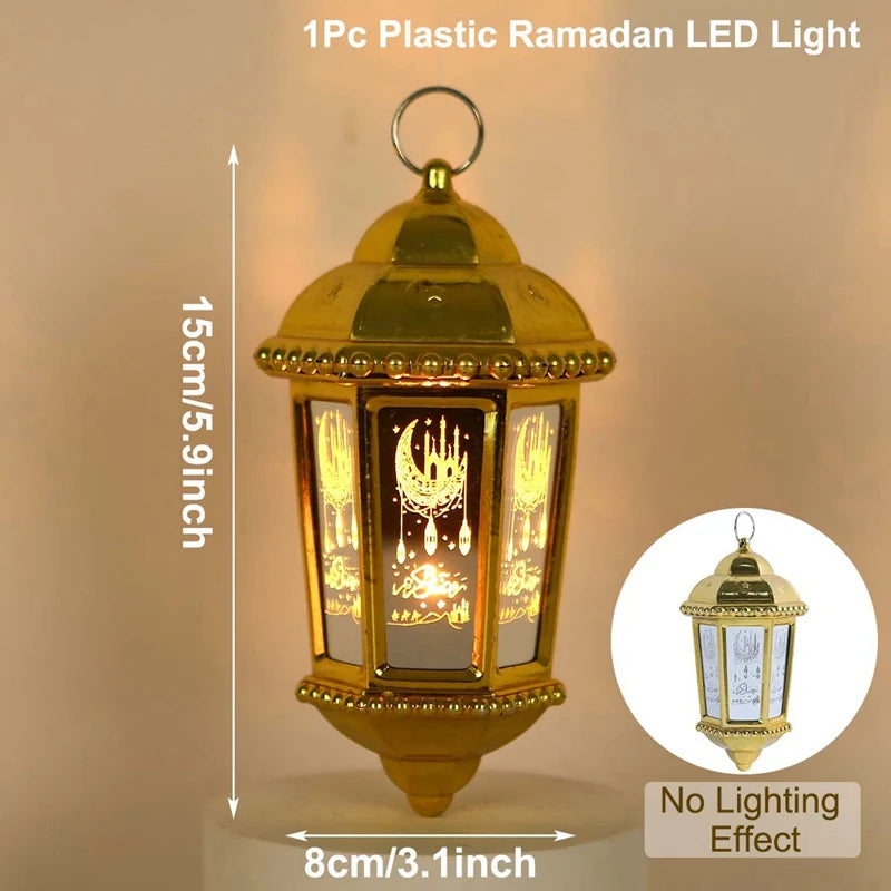 Eid Mubarak Ornaments Lantern Light Ramadan Decorations for Home 2025