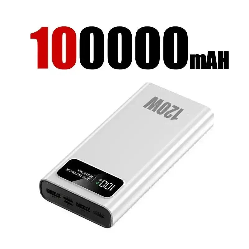 200000mAh 120W Super Fast Charging Battery Digital Display High Capacity Mobile Power Supply iphone Samsung Xiaomi Huawei
