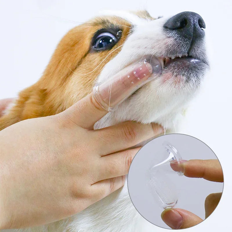 Super Soft Pet Finger Toothbrush Teddy Dog Brush Bad Breath