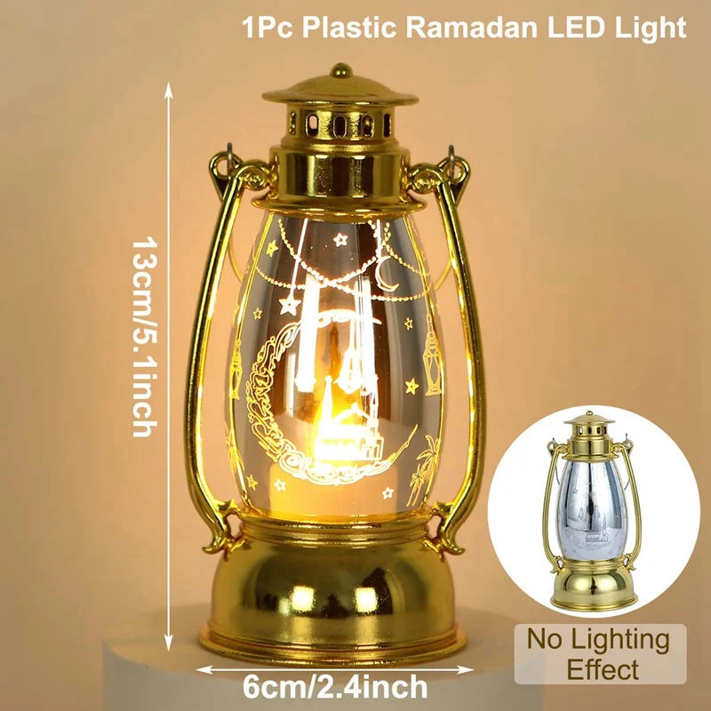 Eid Mubarak Ornaments Lantern Light Ramadan Decorations for Home 2025