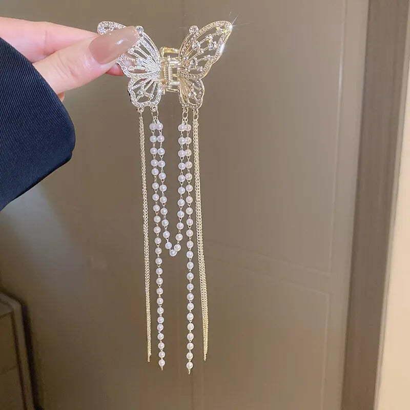 Butterfly Hair Clip with Long Tassel