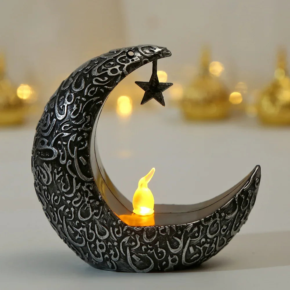 2025 Ramadan Decoration Star Moon LED Candlestick Lamp