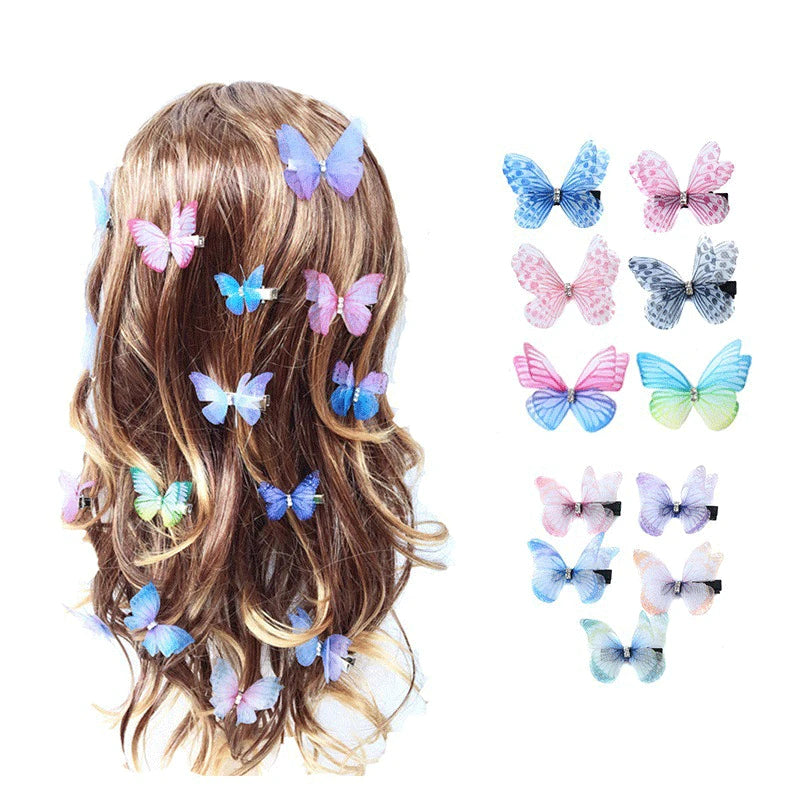 5PCS New Cute Mesh Double-layer Butterfly
