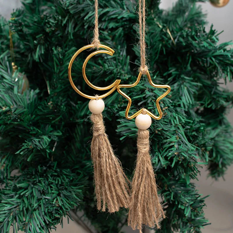 5pcs moon star Hanging Ornament Eid al-Fitr Ramadan Mubarak