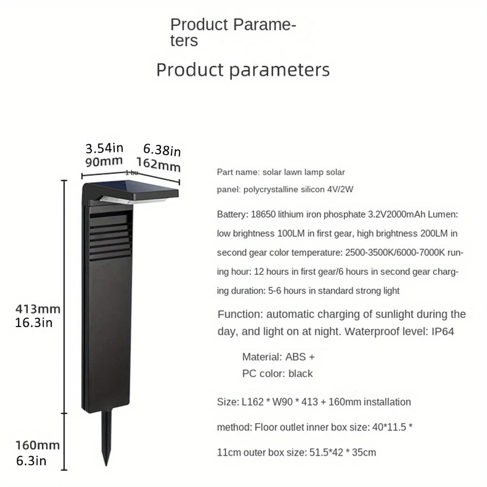 Solar Powered Waterproof LED Light For Yard Walkway