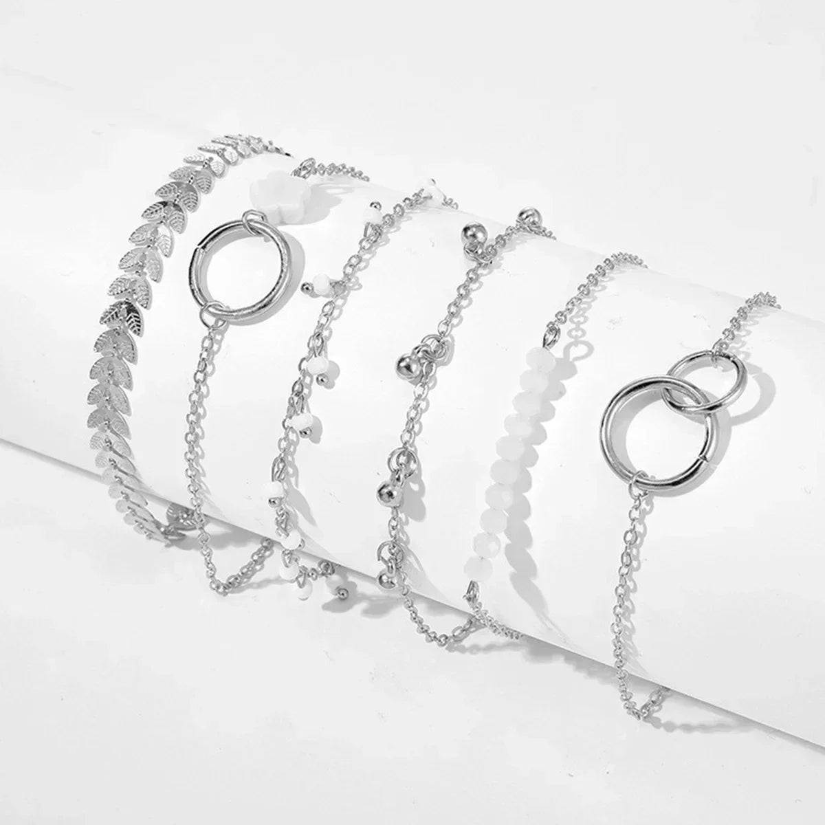 4Pcs Green Gemstone Bangle Rhinestone Bracelet