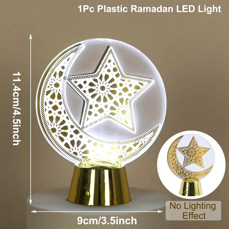 Eid Mubarak Ornaments Lantern Light Ramadan Decorations for Home 2025