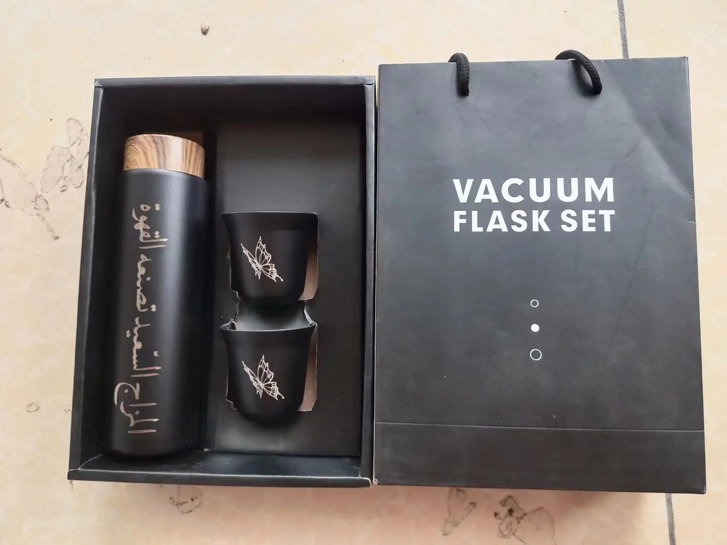 500ML Thermos +80ml Mug Customiszed the Name in Arabic Script