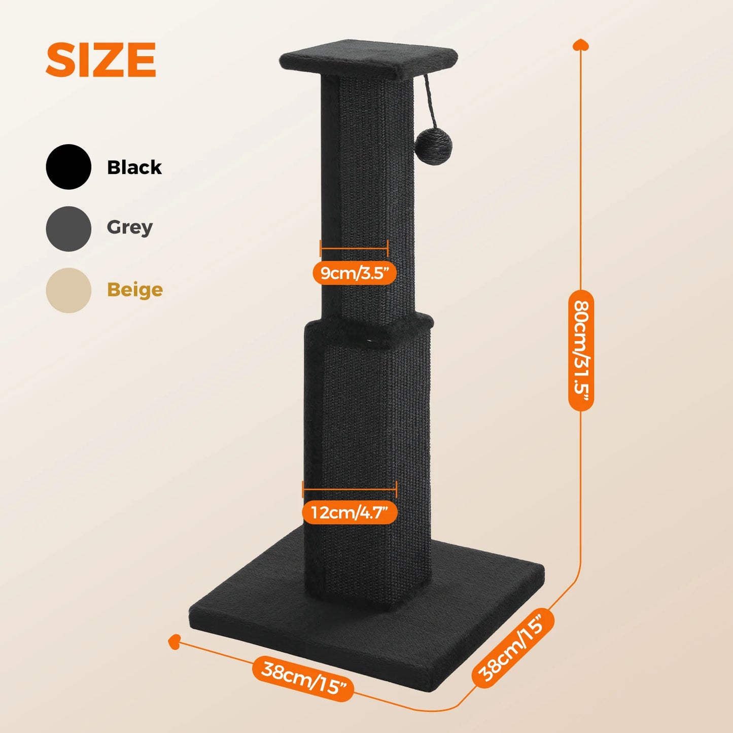 Cat Scratching Post with Natural Sisal Ball