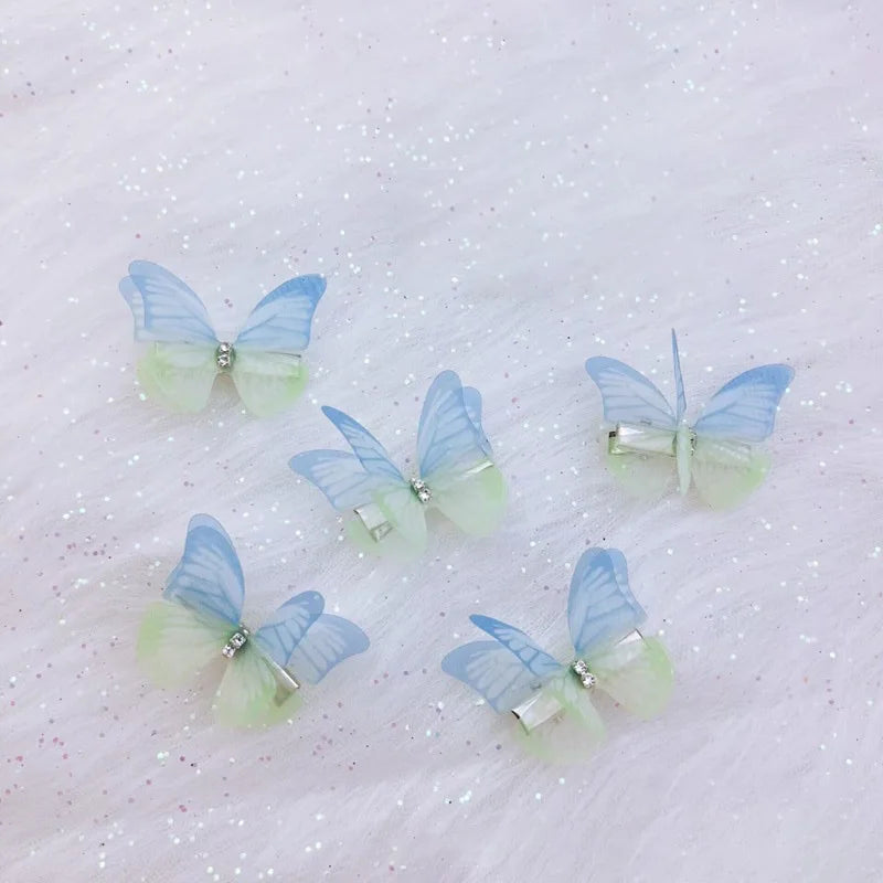 5PCS New Cute Mesh Double-layer Butterfly