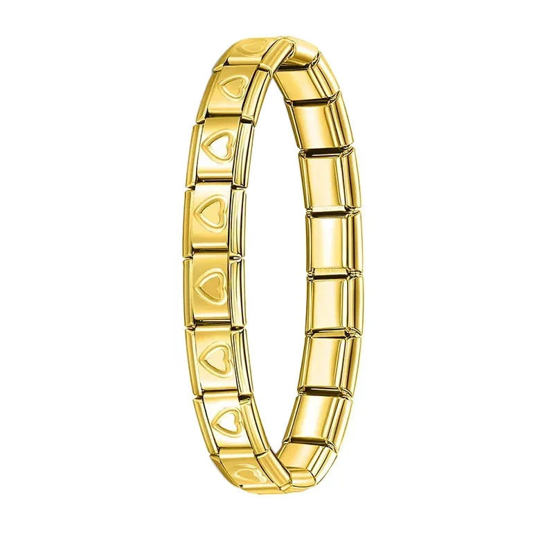 9mm Width Italian Elastic Charm Bracelet