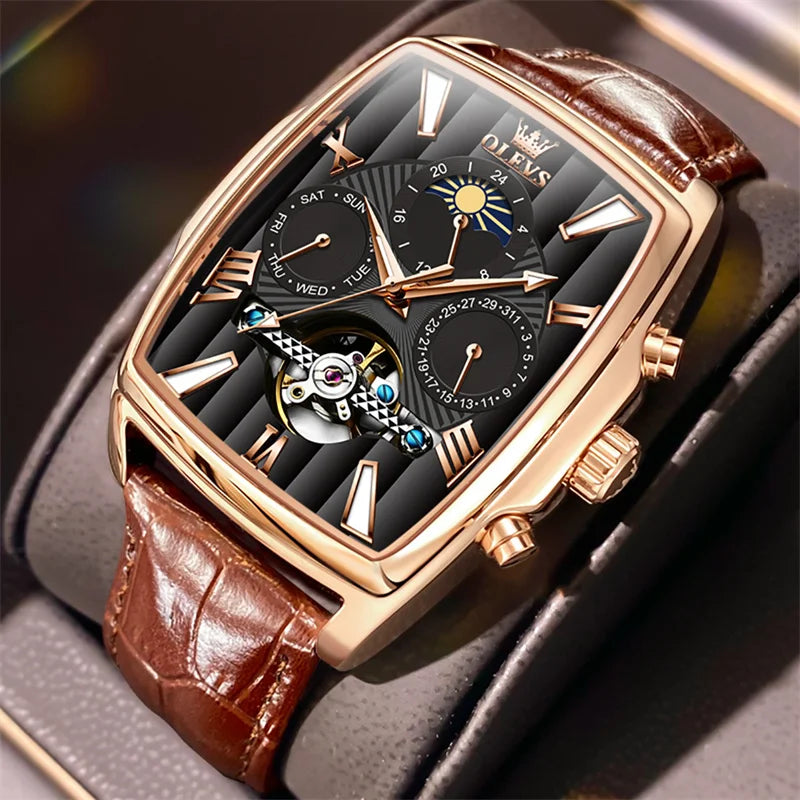 OLEVS Luxury Rectangular Dial Mechanical Watches