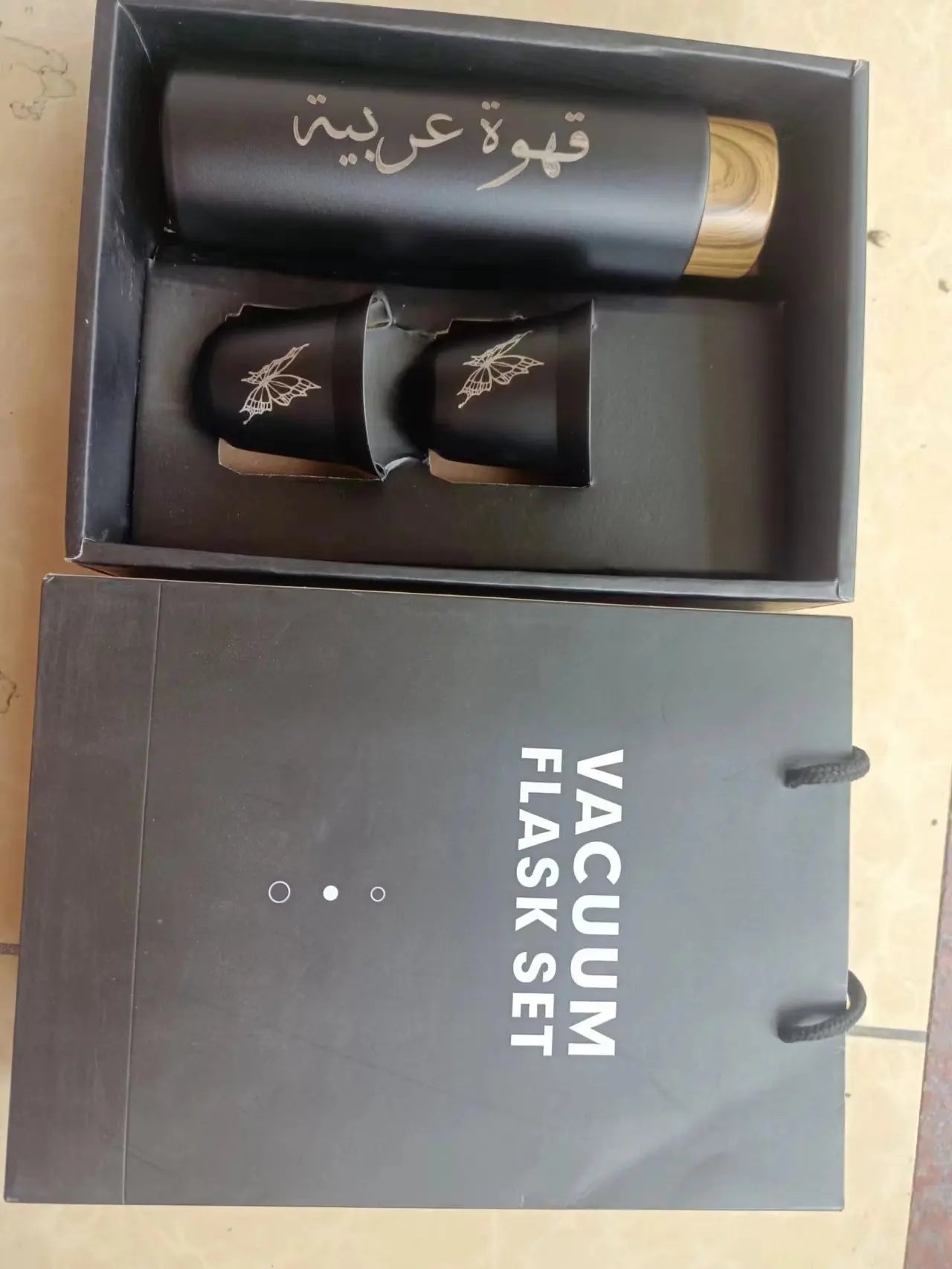 500ML Thermos +80ml Mug Customiszed the Name in Arabic Script