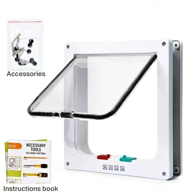 Cat Door 4 Way Locking for Cat up to 20 lbs