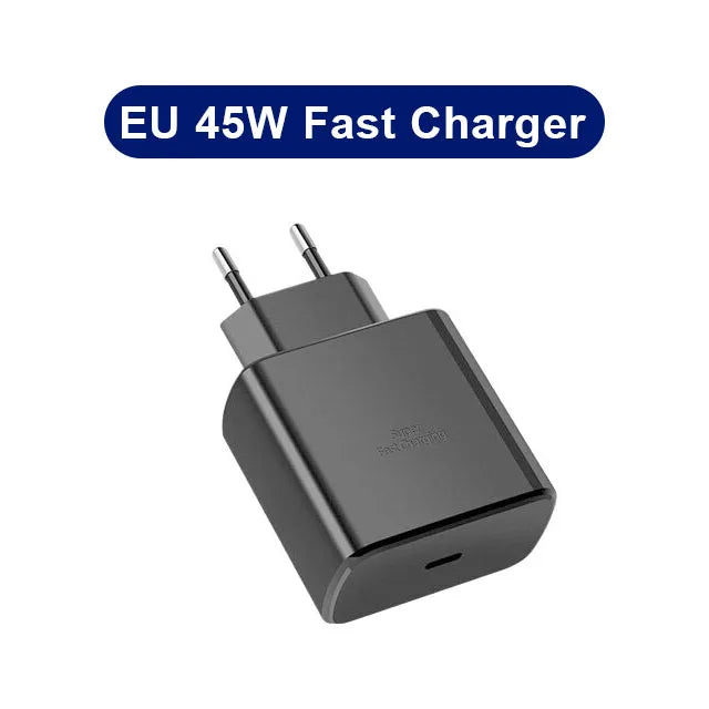 45W PD Fast Charging For Samsung Galaxy S22 S23 Ultra Note10 Plus Mobile Phone USB Type C Cable Fast Quick Charging Wall Adapter