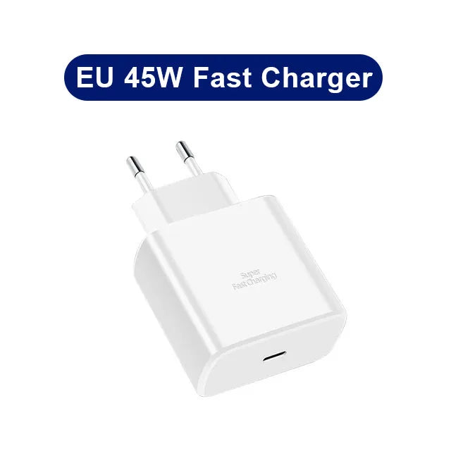 45W PD Fast Charging For Samsung Galaxy S22 S23 Ultra Note10 Plus Mobile Phone USB Type C Cable Fast Quick Charging Wall Adapter