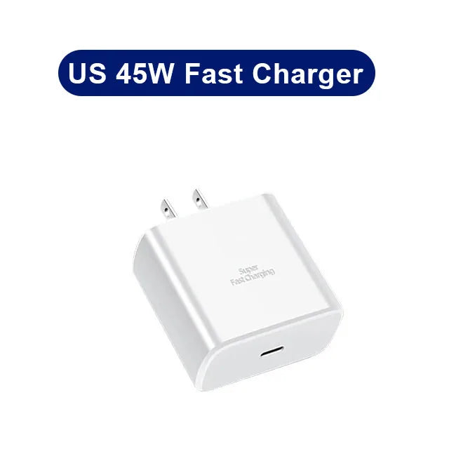 45W PD Fast Charging For Samsung Galaxy S22 S23 Ultra Note10 Plus Mobile Phone USB Type C Cable Fast Quick Charging Wall Adapter