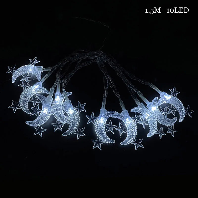 EID Mubarak light Star Moon Led String Lights Ornaments