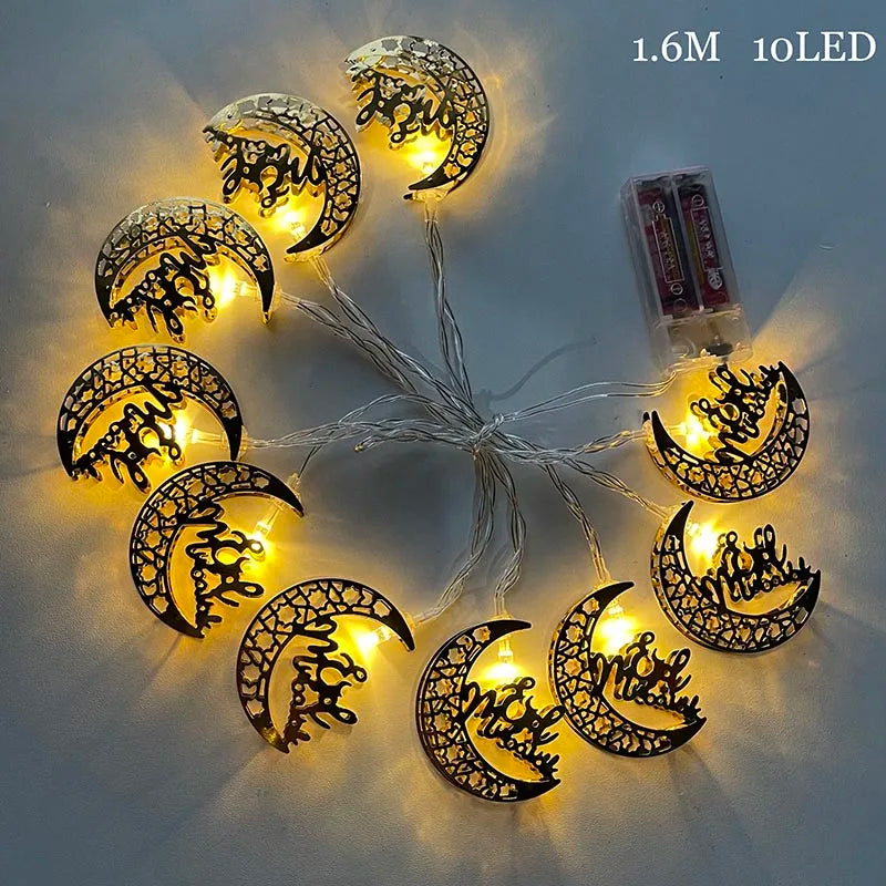 EID Mubarak light Star Moon Led String Lights Ornaments