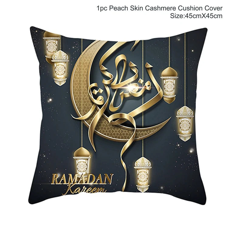 EID Mubarak Decor Cushion Cover Pillowcase Ramadan Decorations for Home