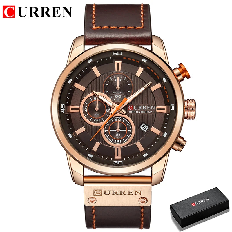 CURREN Brand Watch Men Leather Sports Watches