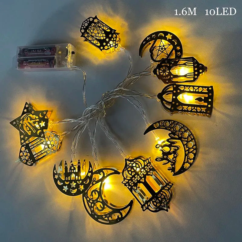 EID Mubarak light Star Moon Led String Lights Ornaments