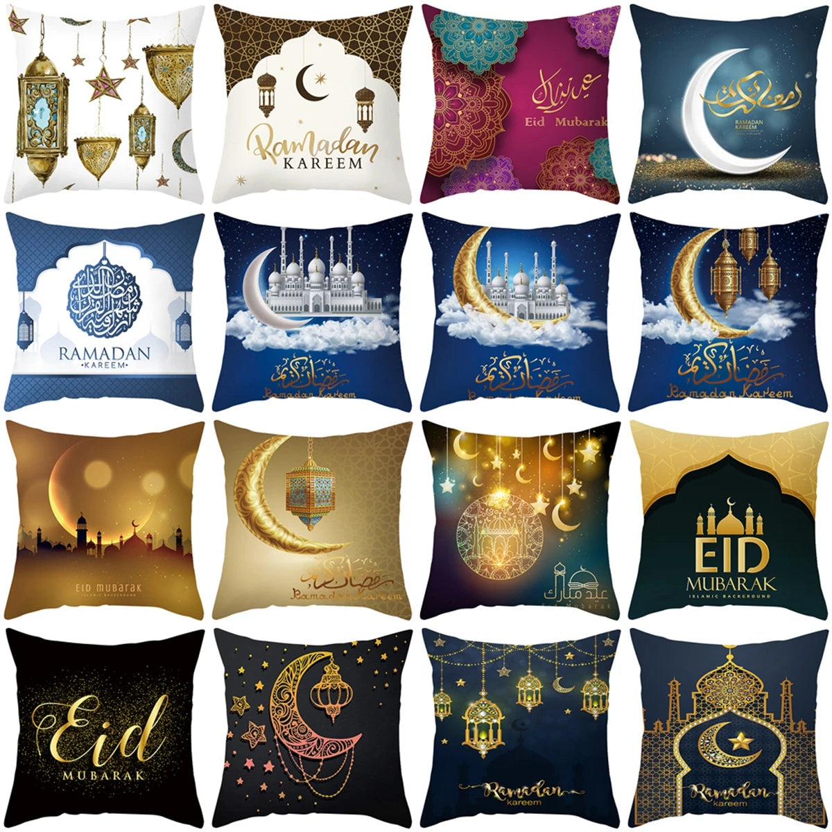 EID Mubarak Decor Cushion Cover Pillowcase Ramadan Decorations for Home