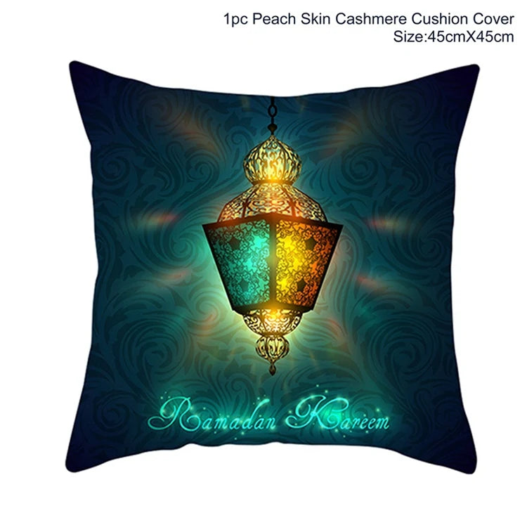 EID Mubarak Decor Cushion Cover Pillowcase Ramadan Decorations for Home