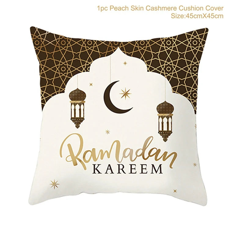 EID Mubarak Decor Cushion Cover Pillowcase Ramadan Decorations for Home