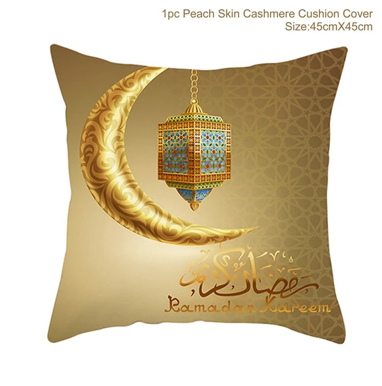 EID Mubarak Decor Cushion Cover Pillowcase Ramadan Decorations for Home