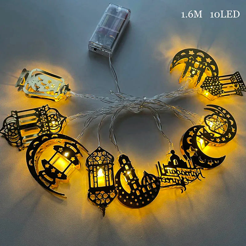 EID Mubarak light Star Moon Led String Lights Ornaments