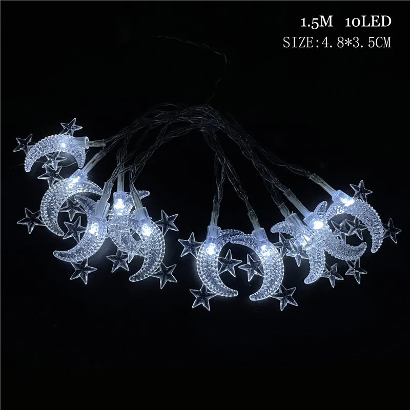 10LED Moon Star castle Led Light String Eid Mubarak